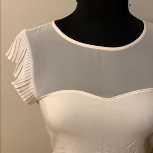 White sheer shoulder shirt